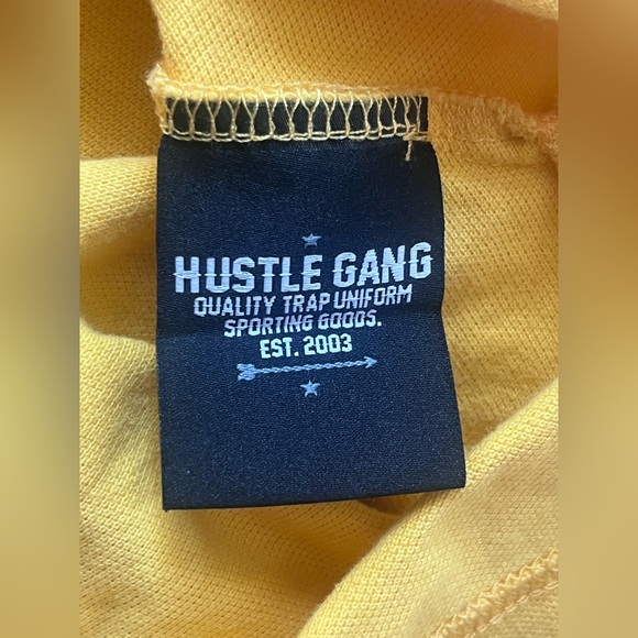 Hustle Gang Yellow Polo Shirt with Embroidered bear Logo mens 2xl - Picture 5 of 5
